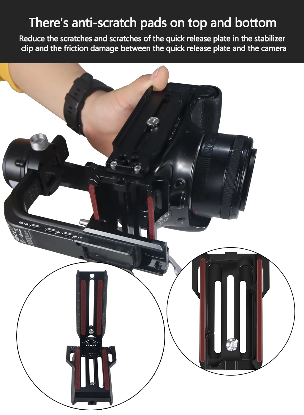 Vertikaler Schnell verschluss l Platten kamera kardanischer Halterung halter für dji rs4 zhiyun Kran 2 weebill s 3 3s Hands tabilisator Stativ – Detail 18