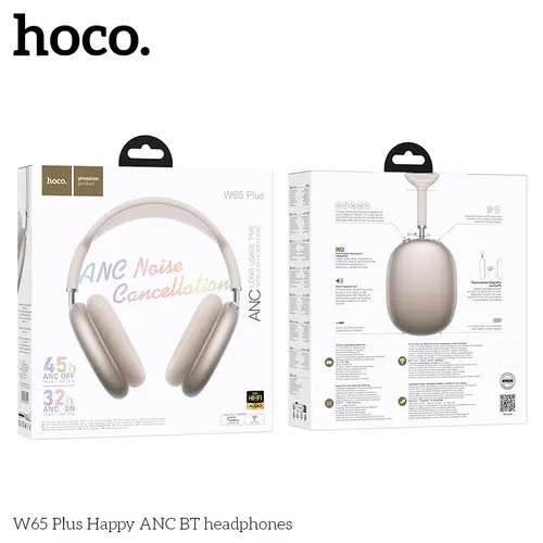 HOCO W65 Plus ANC Noise Reduction Bluetooth Headphones Over The Ear Wireless Big Earphone Hifi Sounds Sport Headsets With Button - Image 10