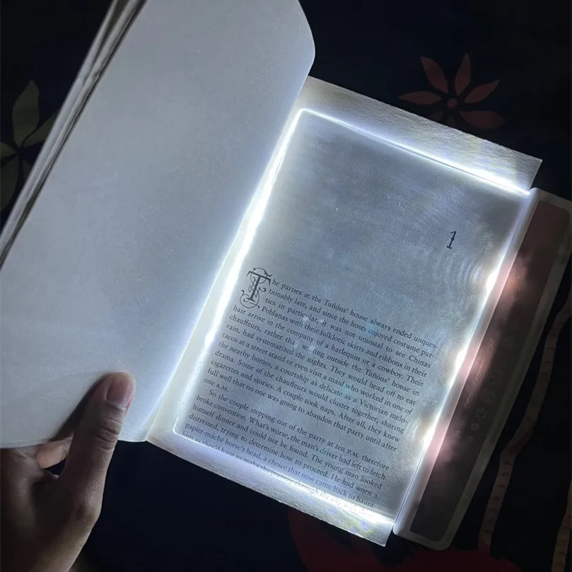 LED Book Light Reading Bed Flat Panel Eye-Caring Bookmark Light Portable Reading Lamp Mini Night Light Car Travel Gifts