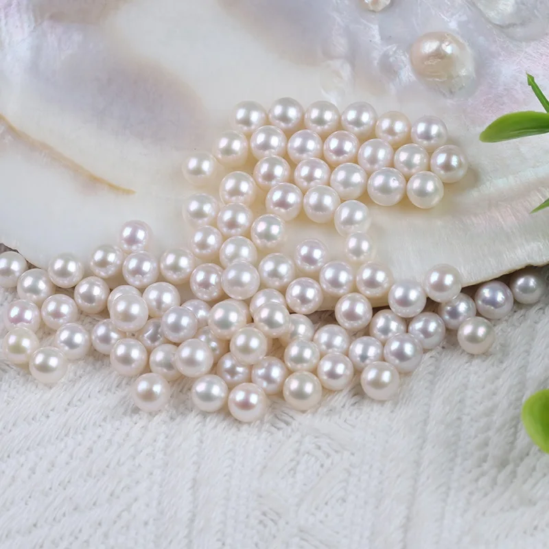 

5.5-6mm natural white freshwater round pearl loose beads for jewelry making