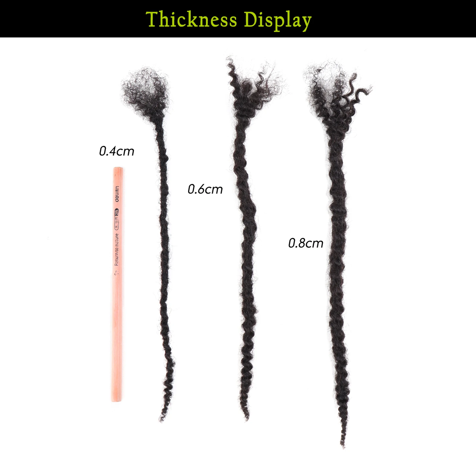 AHVAST 0.4cm 0.6cm 0.8cm Width 20 Strands 100% Loc Extension Human Hair, Full Handmade Permanent Human Tetured Loc Extensions