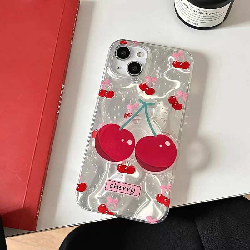 Cherry Bow Phone Case - Elegant Protective Cover