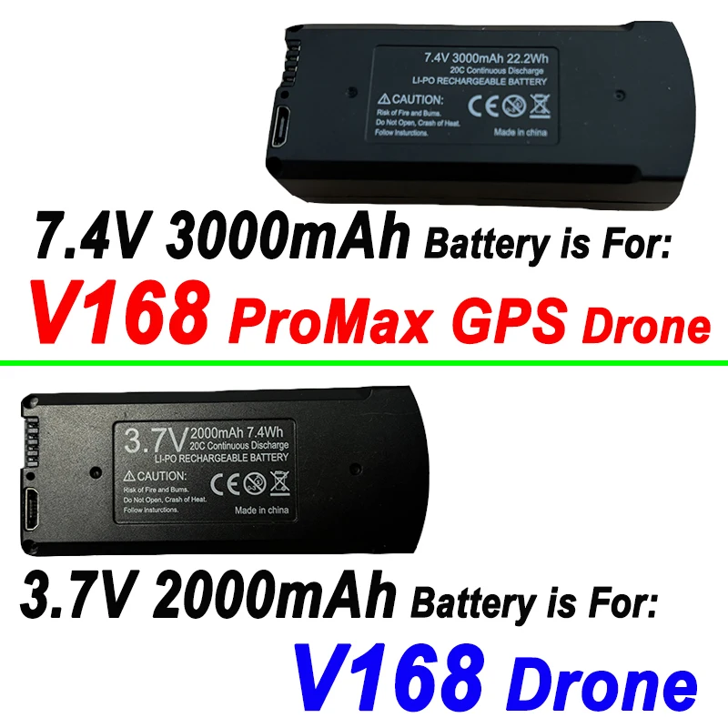Original V168 GPS Drone Battery 3000mAh RC Quadcopter