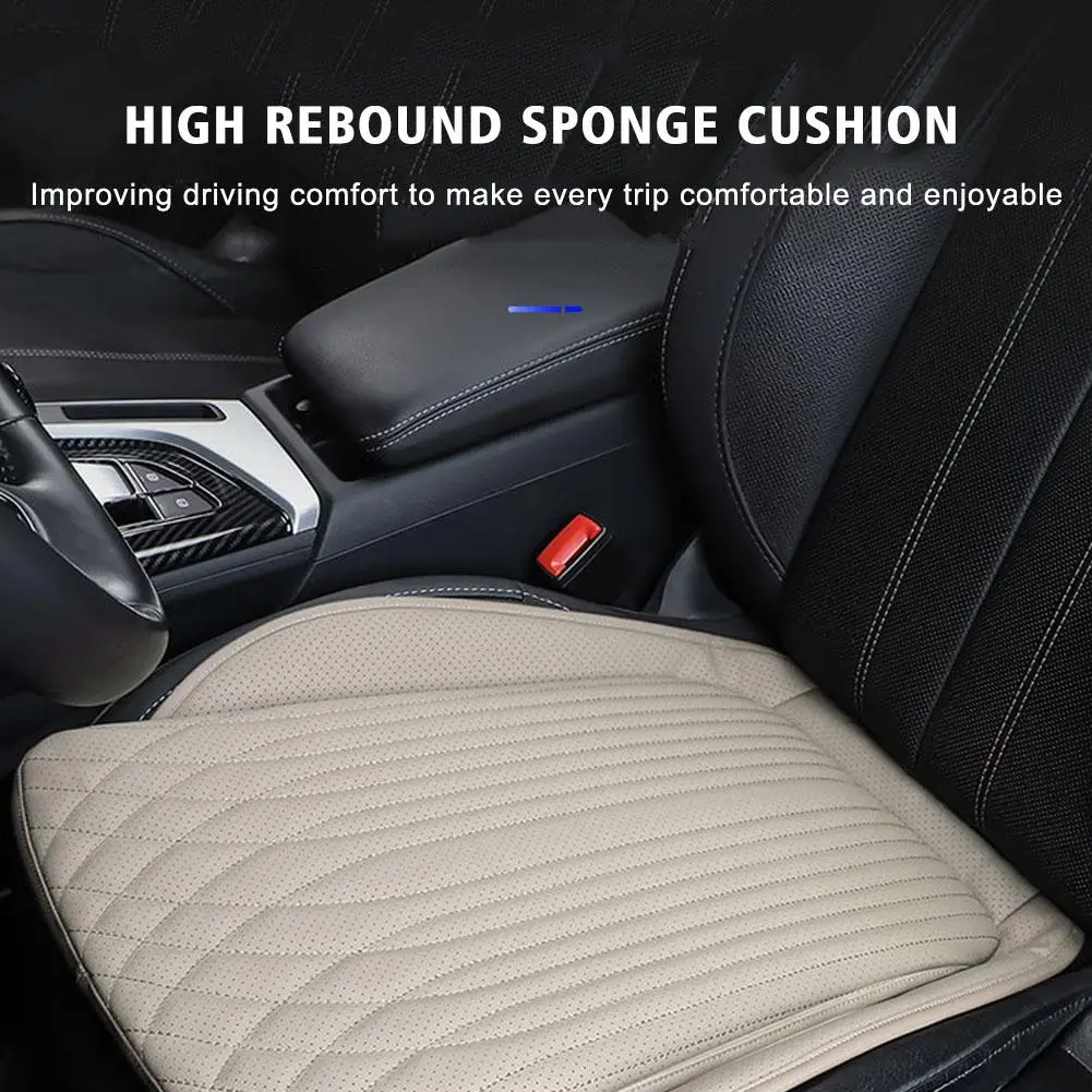 54cm Breathable Car Seat Cushion Luxury Leather Commercial Vehicle Non-slip Support Pad Universal High Rebound Sponge Seat Cover