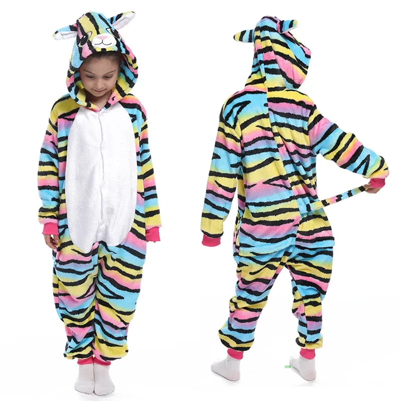 Baby Unicorn Pajamas Boys Girls Onesies Kigurumi Panda Dinosaur Dalmatian Winter Kids Pyjamas Sleepwear