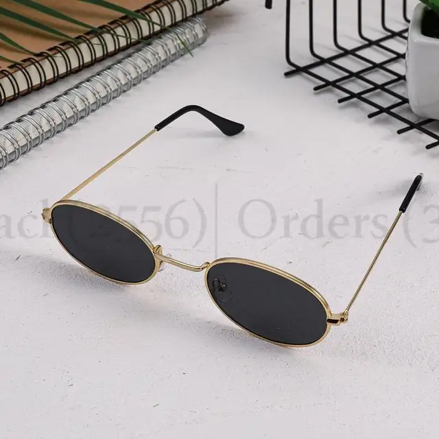 Classic Small Frame Oval Sunglasses Women/Men Brand Designer Alloy Mirror Sun Glasses Dropshipping In Stock Ship Within 24 Hours_voghion.com