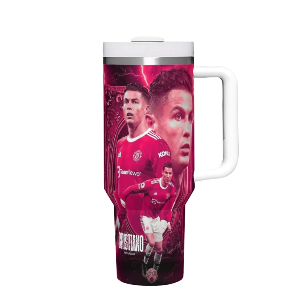 

Travel Mugs Portugal-CR7-FelixFootball-Soccer Stainless Steel 304 Drinkware Thermal 40oz/1200ml Large Capacity Handle Car Cup