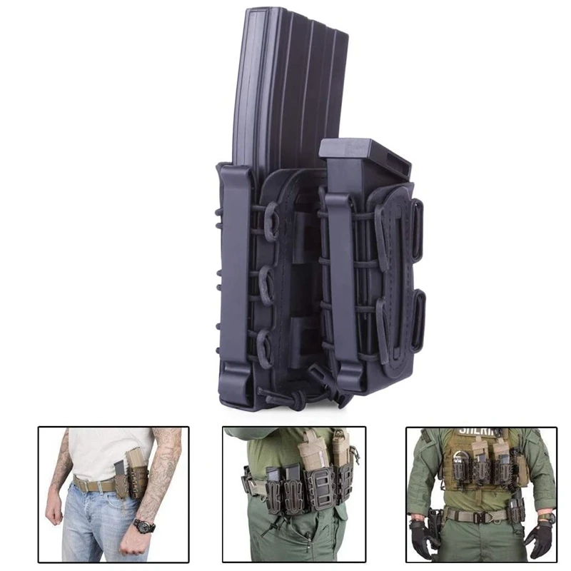 Hunting 5.56 7.62 9mm Magazine Pouch Molle Scorpion Fast Mag Quick Release AR15 Mag Holster Case Box with Molle Waist Belt Clip magazine pouch