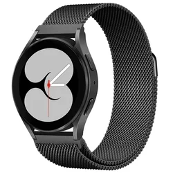 Elegant Milanese Loop Magnetic Watch Band, 22mm & 20mm - 22mm (Black)