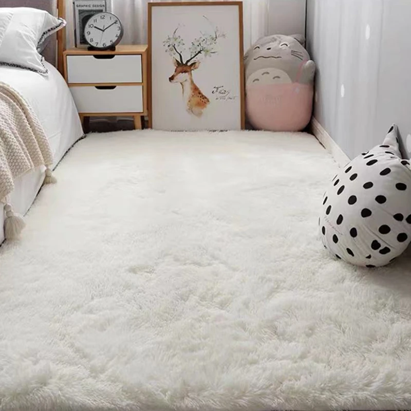 Hairy Rainbow Rugs Children Bedroom Soft Furry Carpets Living Room Kids Baby Room Nursery Playroom Cute Decor Area Rug