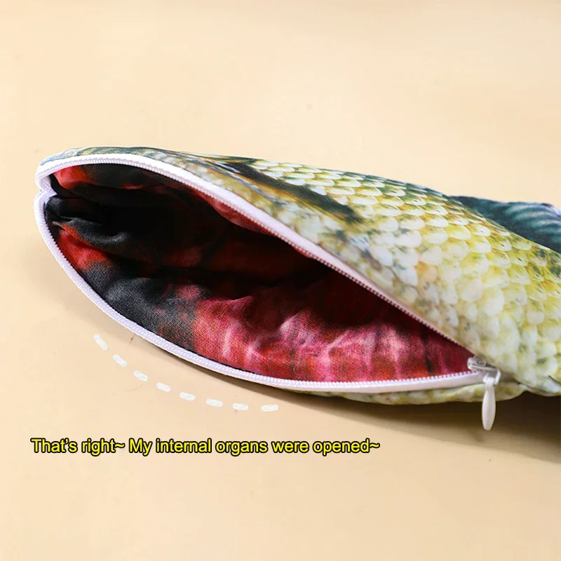 대용량 연필 파우치 귀여운 연필 가방 재미있는 개학 용품 선물 창의적인 모조 소금에 절인 생선 모양 연필