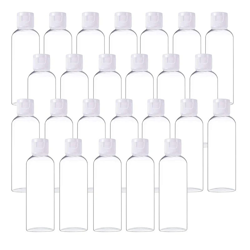 

50Pcs Clear Plastic Empty Bottles Travel Container Bottles With Flip Cap Small Bottles For Liquids Shampoo Lotion Conditioner