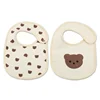 2pcs Summer Waterproof Baby Bibs Cute Cotton Infant Bib Newborn Burp Cloths for Kids Boy Girl Soft Feeding Saliva Towel 2