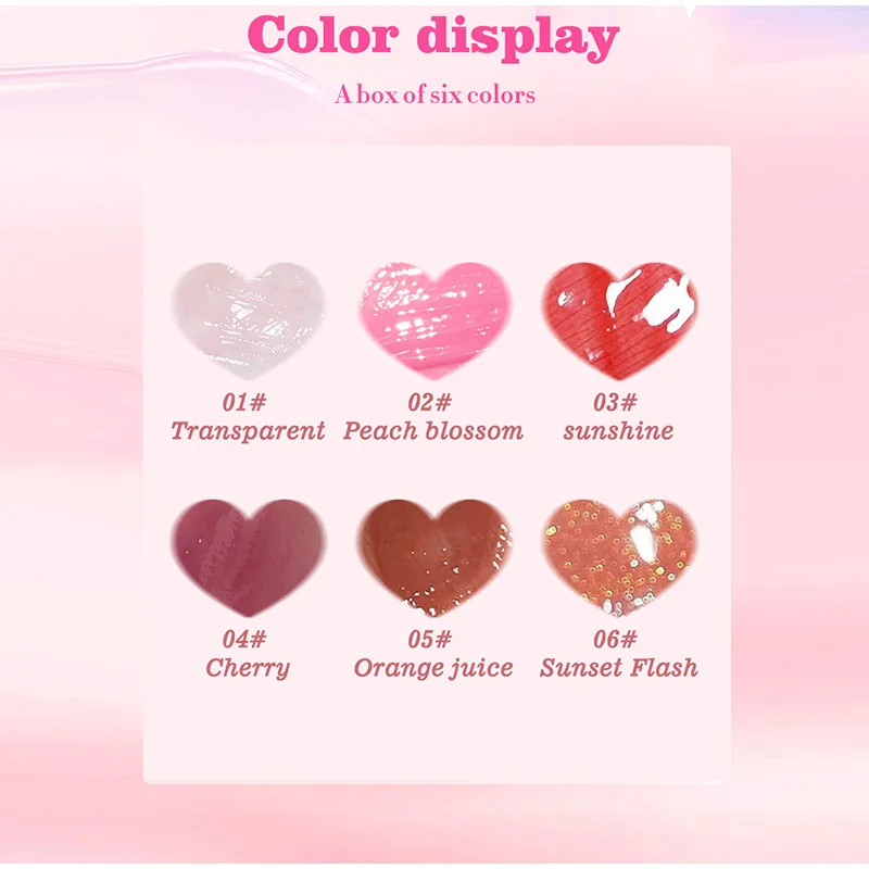 Efficient Nourishing Lipgloss Long Lasting Moisturizing Jelly Lip-oil Not Easy Stick Cup Lipglaze Lipcare Makeup Products 6pcs lip makeup lip glaze lip gloss lip oil