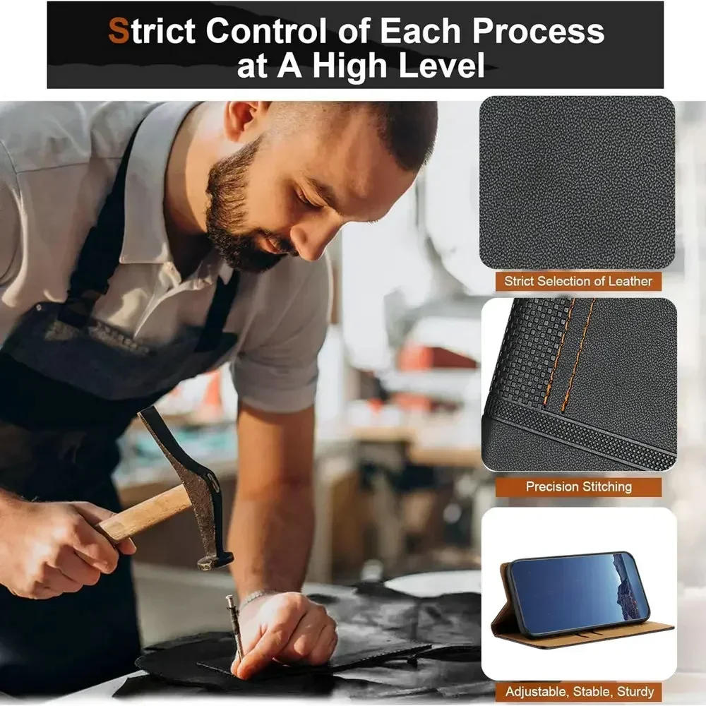Premium Flip Case Wallet with Magnetic Closure and Card Holder
