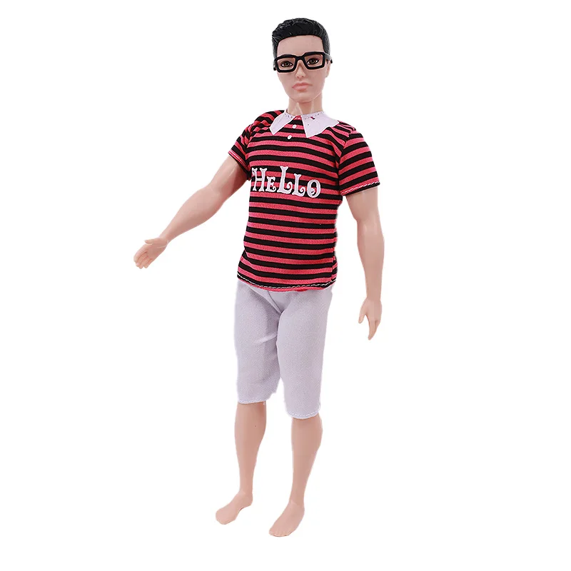 Handmade Ken Doll Clothes T-shirt + Trousers For Ken Doll Accessories Fashion Daily Clothing Toys For Gils Birthday Gifts 6