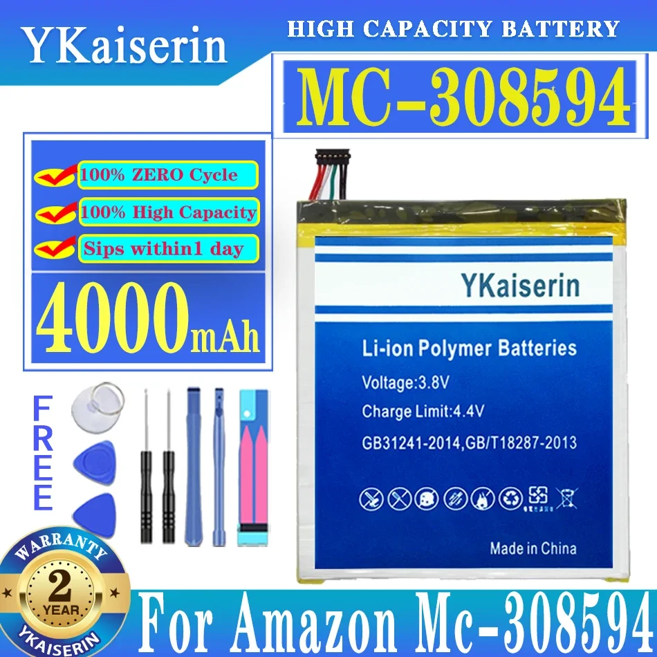 

YKaiserin 4000mah MC-308594 Battery for Amazon Kindle Fire 7 Fire7 5th Gen SV98LN Batteries + Free Tools
