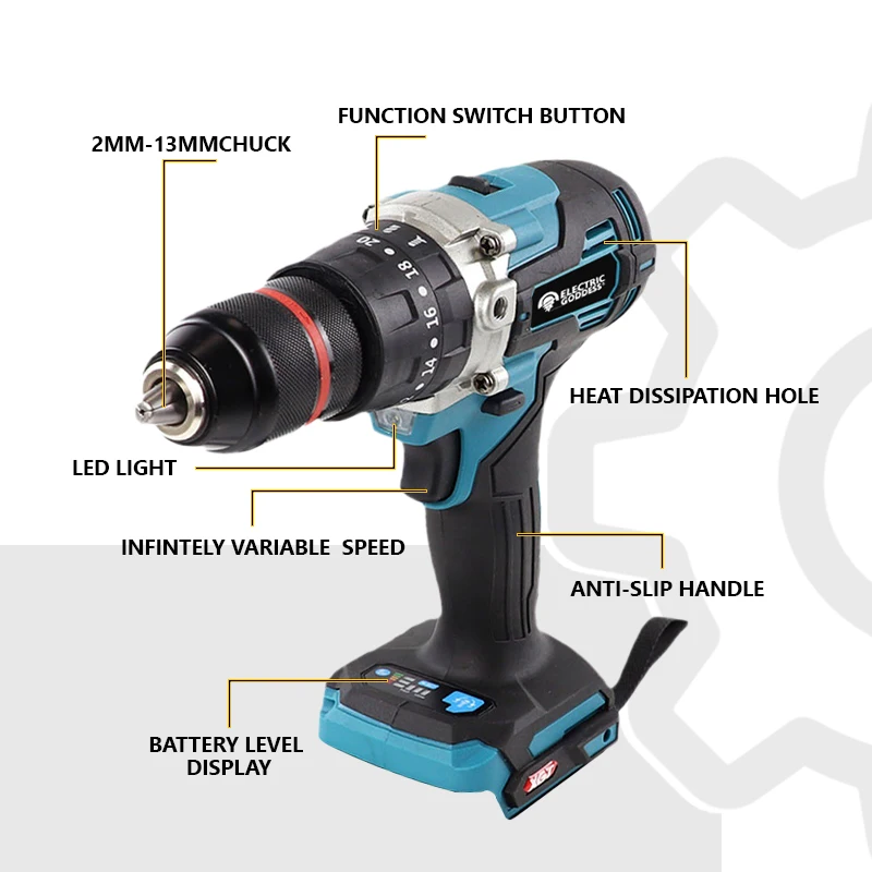   DDF487 LXT  귯ø Ʈ 帱, ŰŸ 18V ͸    ũ ̹, 1700rpm, 13mm