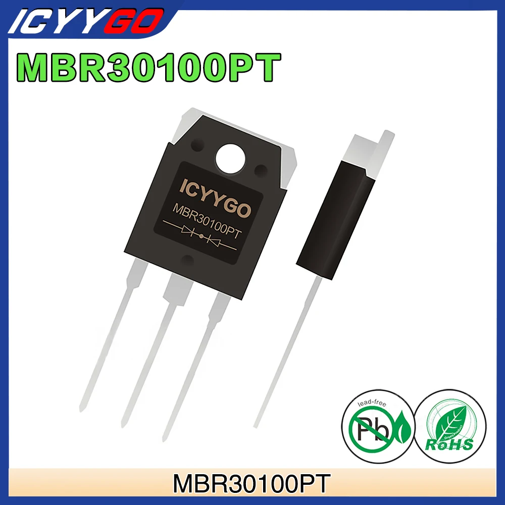 5 Pz Mbr30100Pt Diodi Raddrizzatori A Barriera Schottky 30A 100 V To-3P To-247Ad 30 Amp 100 Volt Mbr30100 Pt