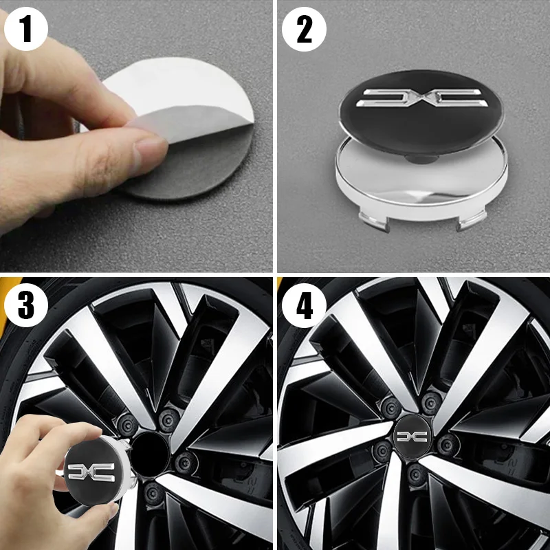 4Pcs 60mm Car Wheel Hub Center Caps Rim Cover Badge Emblem For Dacia Duster Logan MCV Sandero Stepway Dokker Lodgy Accessories car wheel hub covers