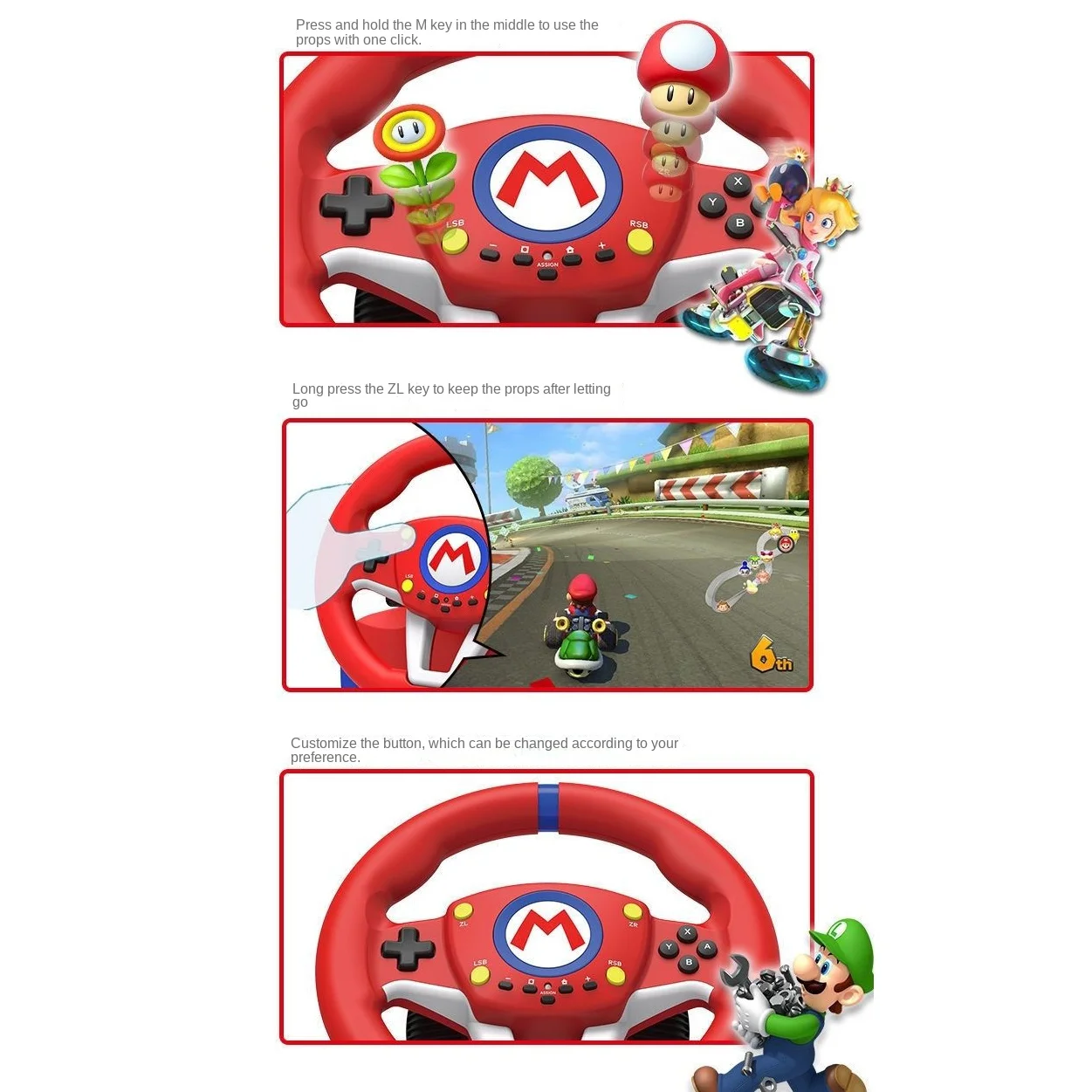 Steering Wheel Pedal | Mario Game Products | Racing Accessories | Action  Figures - Super - Aliexpress