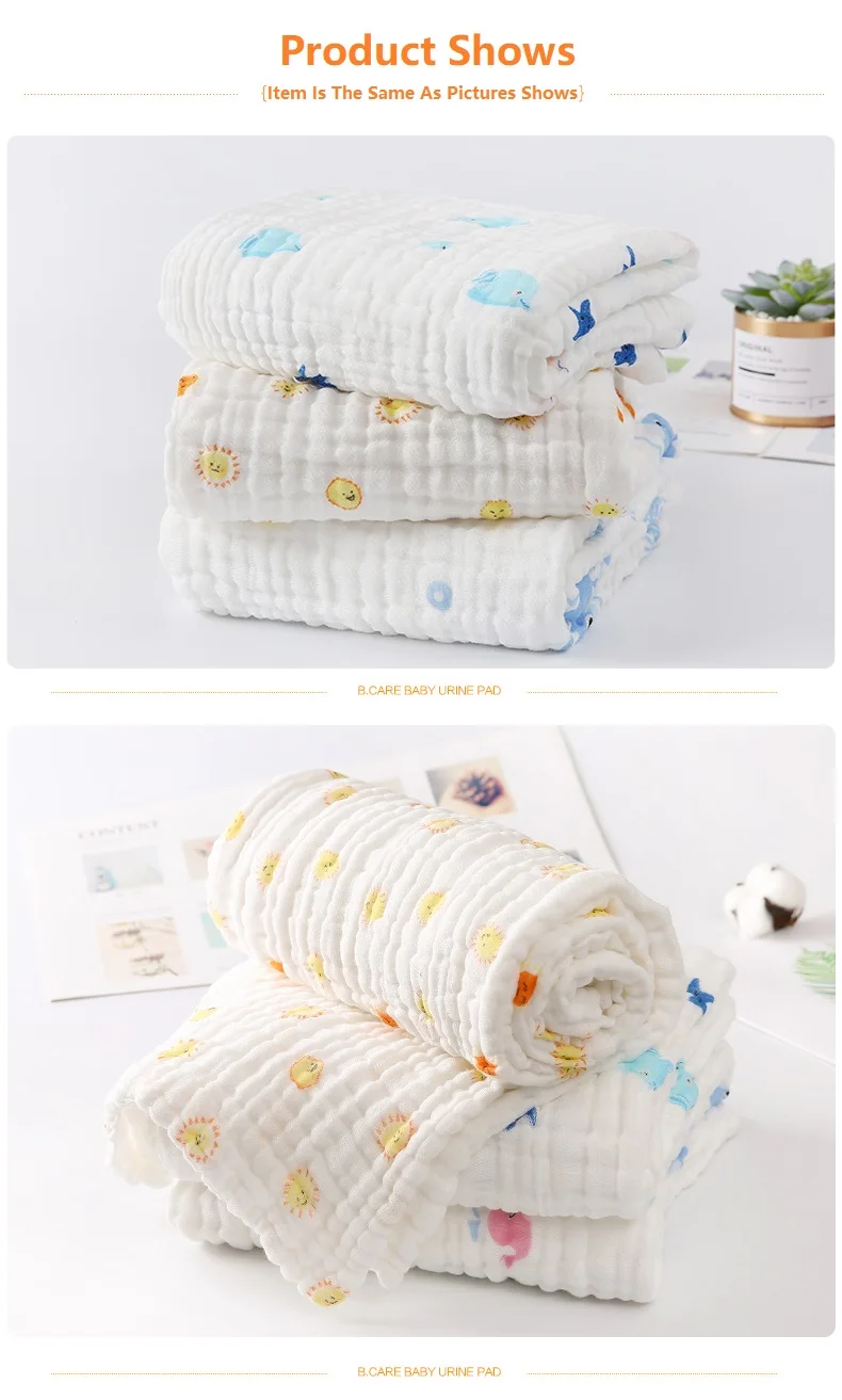 2PCS Baby Bath Towel Newborn Bathrobe Cotton Gauze 6 Layers Washcloth Blankets Child Robe Kids Facecloth Muslin bathroom towels