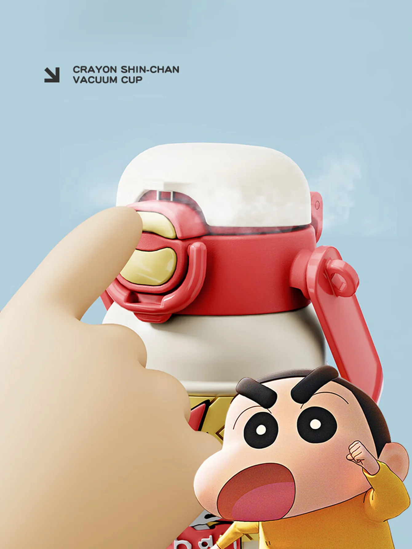 Crayon Shin-Chan Insulated Cup, Baby-Grade 316L Stainless Steel, Insulated Hot and Cold Water Bottle, Direct Drinking Straw Cup, Dual-Use Children's School Water Bottle, High-Value New Model