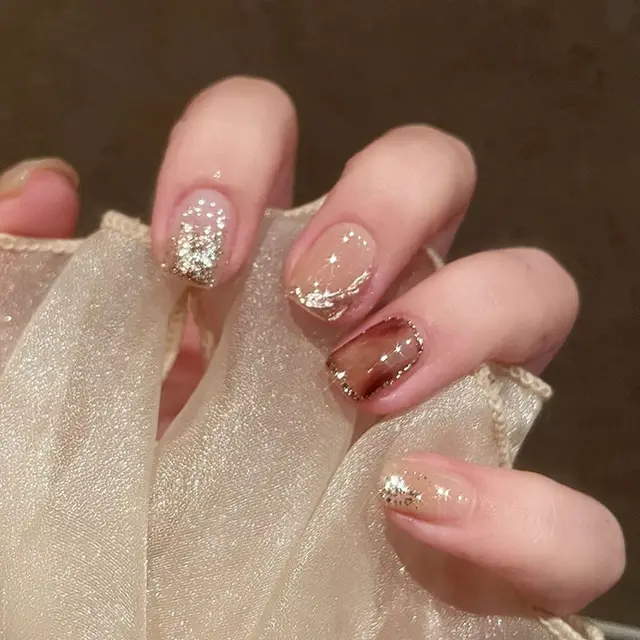 24Pcs-Box-Sweet-Short-Round-Square-Head-False-Nail-Art-Full-Cover-Detachable-Artificial-Fake-Nails jpg