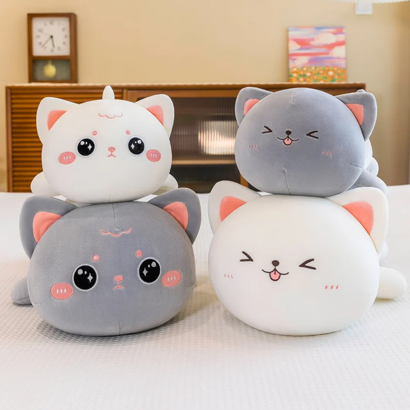 Kawaii Cat Plush Toy Stuffed 40cm 50cm 70cm 90cm Big Size Lying Cat Pillow  Kids Toys Birthday Gift for Children plush pumpkin pillow 30 40cm halloween fruit vegetable cushion stuffed toys for children birthday squishy soft toys girl gift