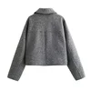 ASDS Autumn Winter Cropped Jacket for Women Short Coat Tweed Jacket Zip Crop Demi-season Jacket Woman New in outerwears 6