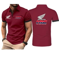 2025 Honda racing hommes nouvel été coton respirant confortable Polo décontracté couleur unie coupe ajustée hauts à la mode vêtements 3