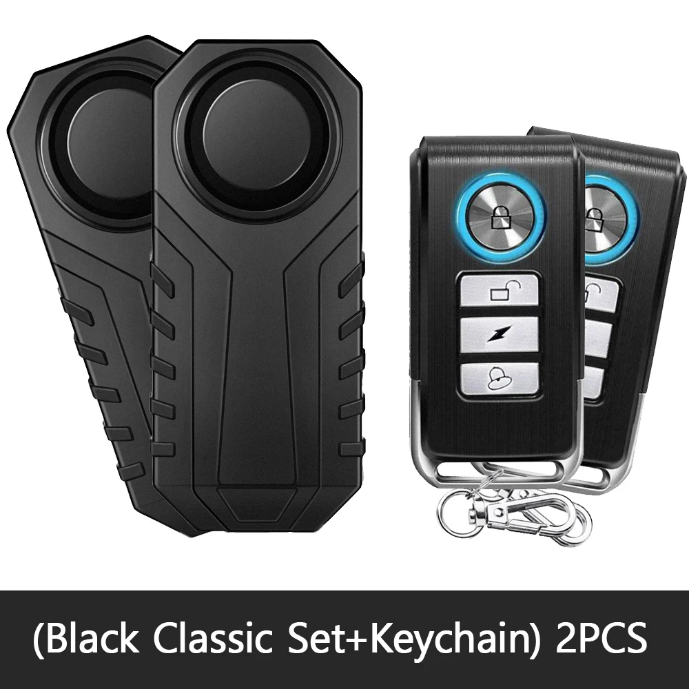 Motorcycle and Bicycle Anti-Theft Wireless Alarm System with Remote Control and Waterproof Design, 113dB Security Alert