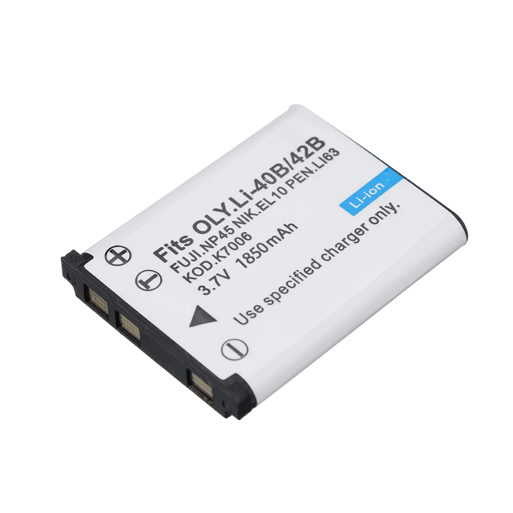 1850mAh EN-EL10 Li-42B Li-40B NP-45 D-Li63 D-Li108 NP-80 Camera Battery for Nikon for OLYMPUS FUJIFILM Pentax Casio