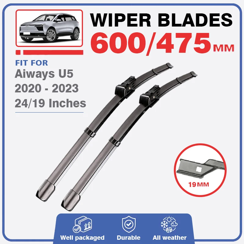 앞면 와이퍼 블레이드, Aiways U5 2020 2021 2022 2023 PRIME XCITE 창문 앞 유리 브러시 커터, 자동차 액세서리