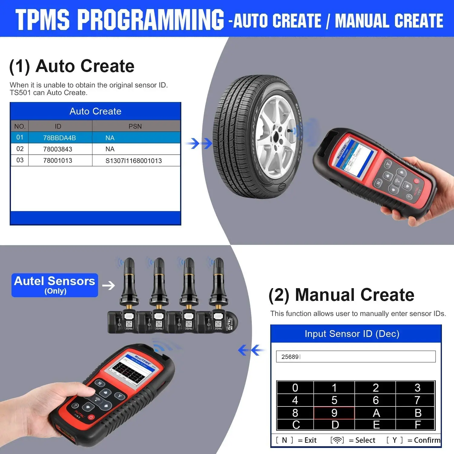 Cylinder Stethoscope Autel MaxiTPMS TS501 TPMS Service OBD2 Scanner Car Diagnostic Tool Auto Car Scanner Diagnostics OBDII Code Reader best car inspection equipment