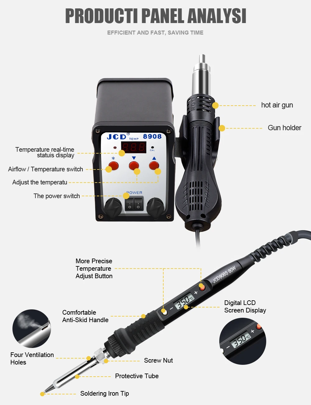 Soldering Iron Hot Air Soldering Station DIY Digital Rework Station Phone Repair