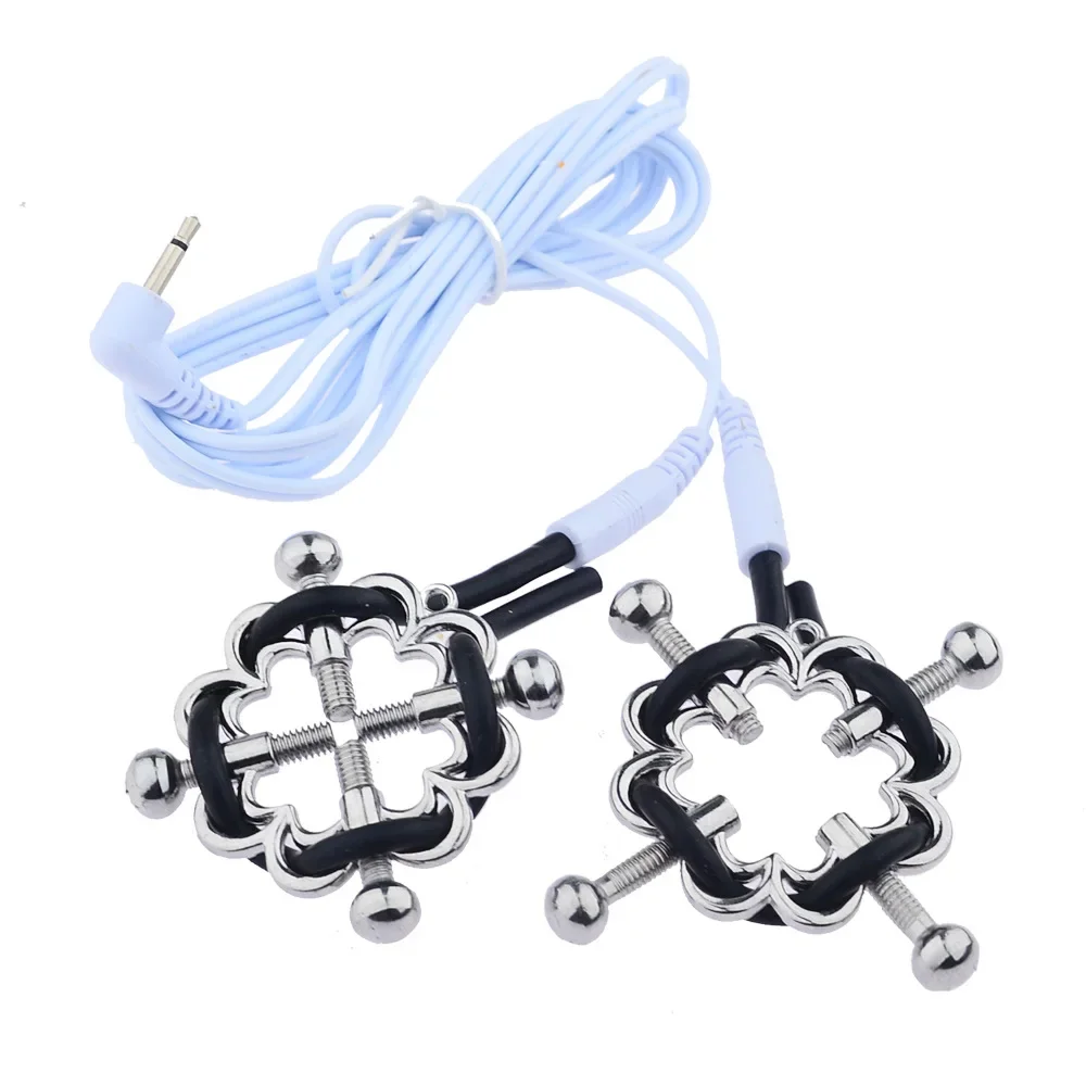Sex Products Flirting Full Body Massager Powerful Nipple Clamp Electric Shock Breast Clips Clitoris Stimulator for Women