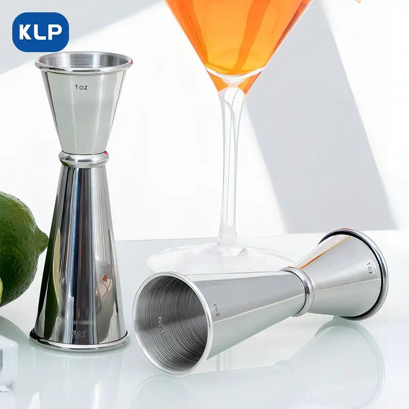 KLP Stainless Steel Double Ended Wine Measuring Tumbler Measuring Cup with Graduated Ounce Cup Holder Bar Bartending Tools measuring jigger stainless steel measuring cups
