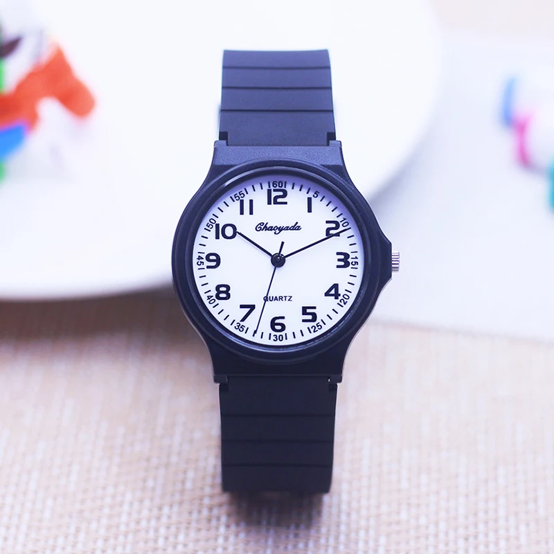 2024 child children boys girls  Primary school students rubber jelly color simple clear number quartz watches kids gifts watches 3
