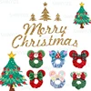 New Christmas Disney Cute Ears Elastic Velvet Hairbands Girls Sequins 4"Bows Headband Women Festival Trip DIY Hair Accessories