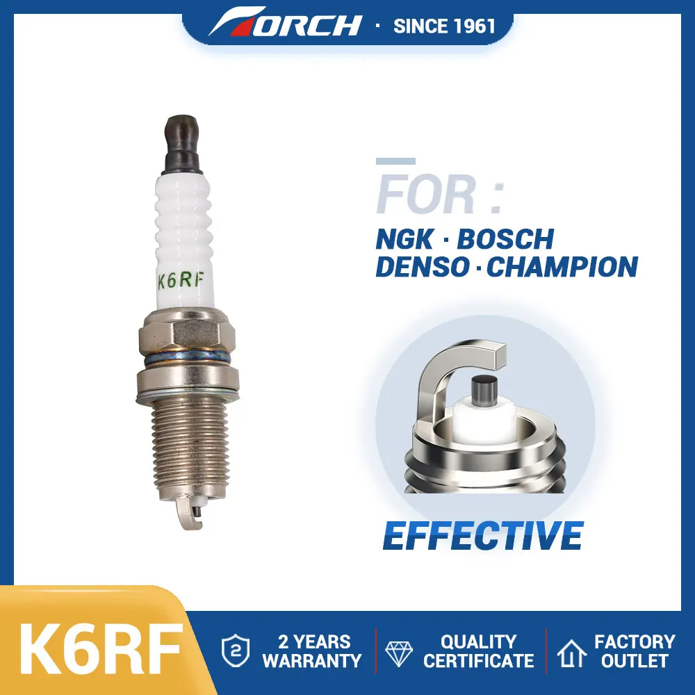 

Spark Plug TORCH K6RF Replace for Candle BKR6E BKR6EZ DENSO K20PRUR for RENAULT 7700500168 TOYOTA 90098-70053 NISSAN 22401-20J06