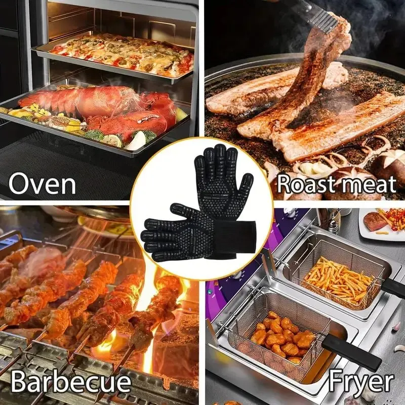 Heat Resistant Oven Gloves Cut Resistant Silicone BBQ