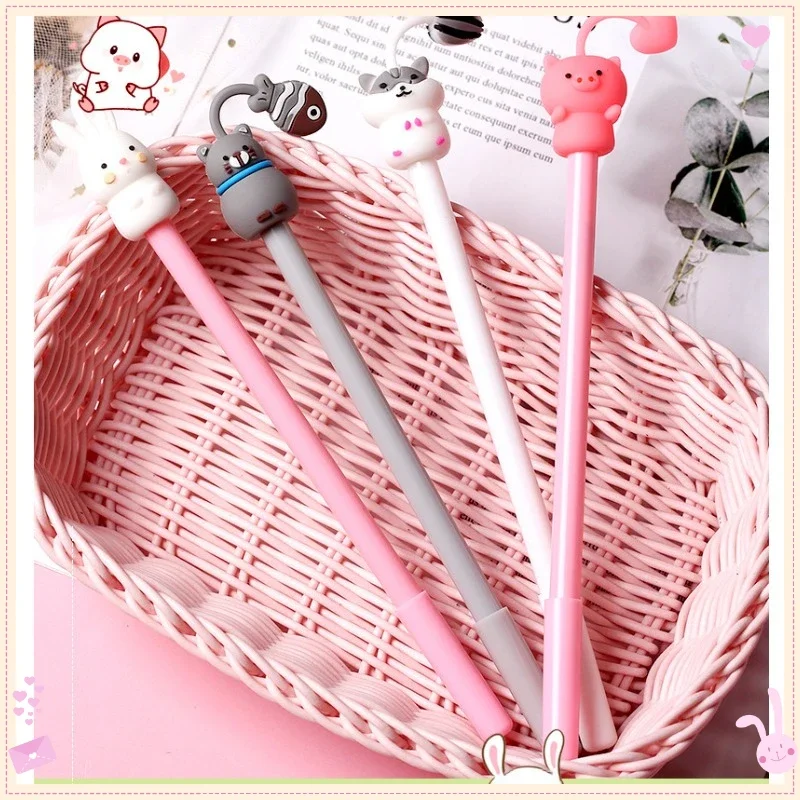 

Wholesale Cute Animal Head Shake Music Neutral Pens Set Office Supplies Pen Students Learn Cartoon Water Creativity