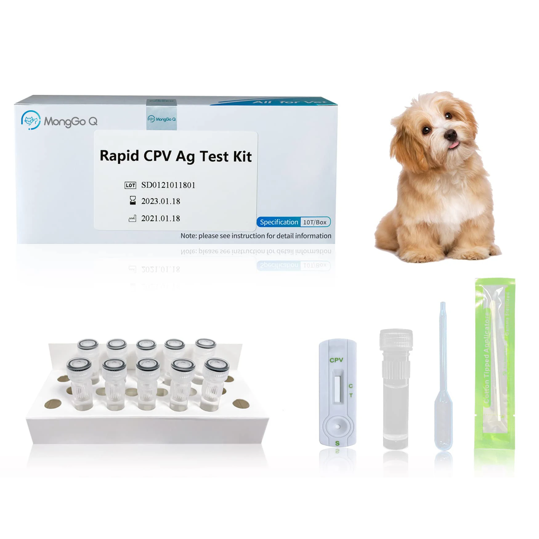 Monggo Q Cpv Testing Kit Canine Parvo Diagnostic Home Health Care Test