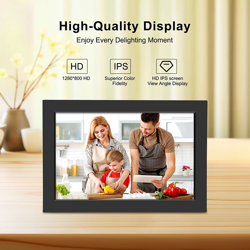 10.1 Inch 32GB WiFi Digital Photo Frame with 1280x800 IPS HD Touch Screen Gift acrylic digital photo frame