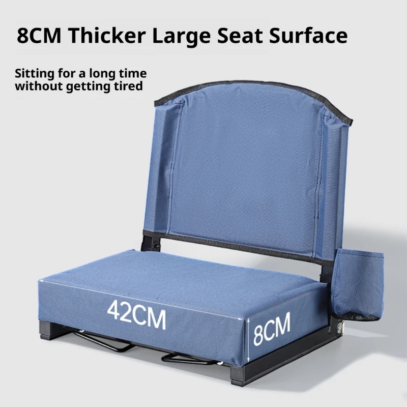 Leicht zu tragender, tragbarer Stadionsitz mit ergonomischem farbenfroher, stabiler Klappstuhl für müheloses Tragen, B03E – Detail 7