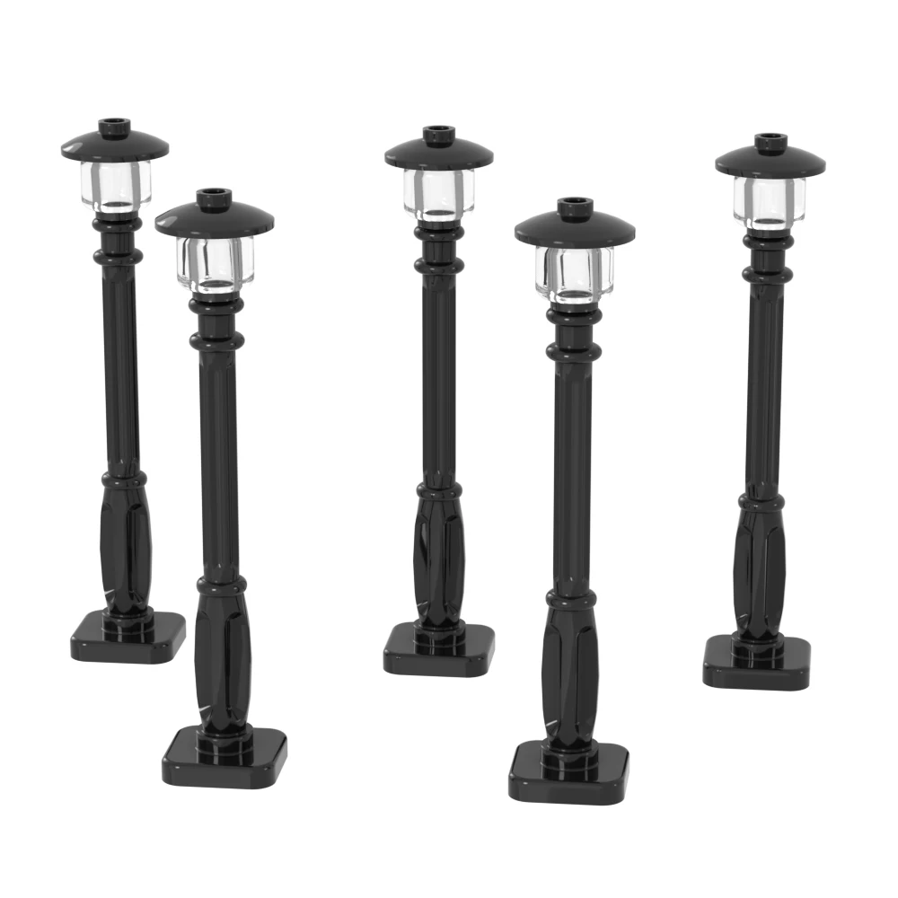 City Action Figure House Streetlight Set Bricks Park Road Street View Street Light MOC Parts Model Building Block Kids Toys Gift