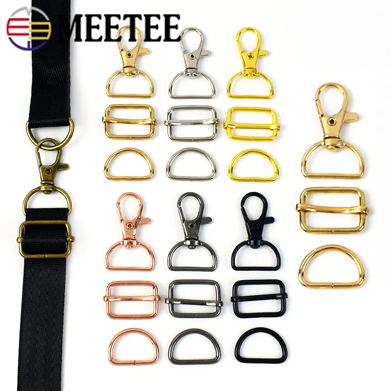 1Set(60Pcs) 20mm Metal Buckles Bag Strap D Ring Swivel Lobster