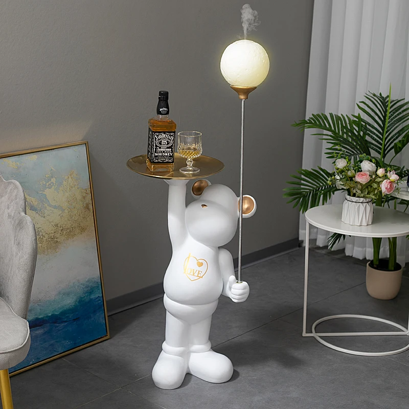 

Modern Art Room Decor Resin Bear Statue Animal Figurine Living Room Decoration Tray Storage Crafts Sculpture Nordic Home Decor