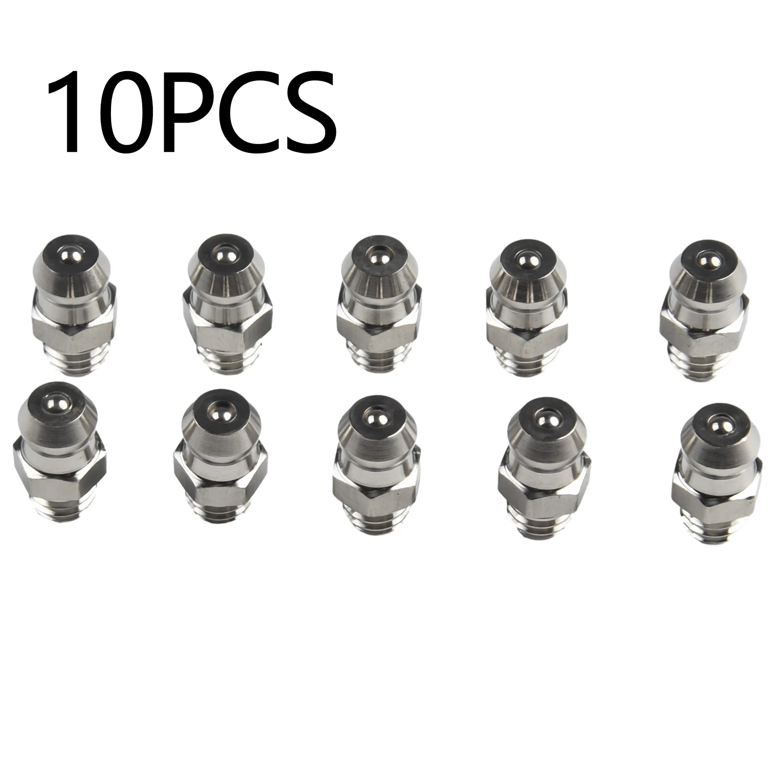 10Pcs Stainless Steel Straight Hydraulic Grease Fitting M6 X 1mm Thread Silver Hydraulic Grease Nipple Machine Tool Supplies pipe fitting,water pipe fitting,hose pipe fitting,grease nipple fitting